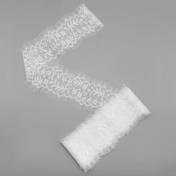 Кружево шантильи (реснички) 80 мм, 3м, цв.белый