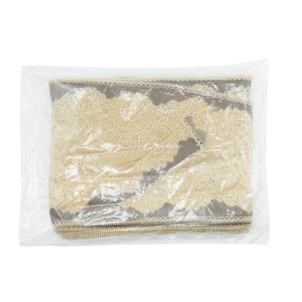 Кружево бельевое эластичное 190 мм / 10 м, 7735043 бежевый