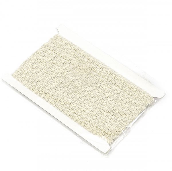 Тесьма Шанель плетеная 8 мм, 0384-0017 цв.молочный уп.9м