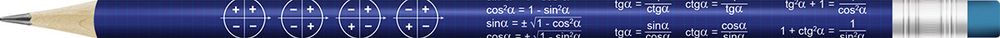 Карандаш чернографитный круглый с ластиком заточенный ТМ (HB) 12 шт, 3080 Тригонометрические формулы 1, ВКФ 1-PR-12Д