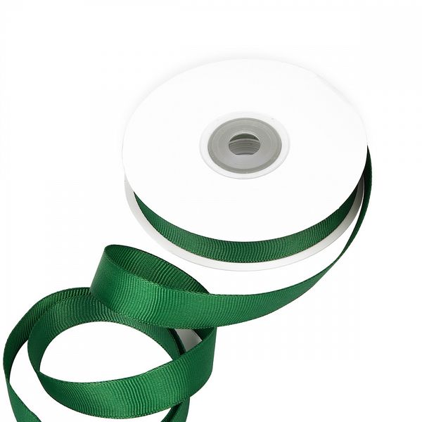 Лента репсовая (в рубчик) 15.0 мм / 22.8±1 метра, 587 т.зеленый, Magic4Hobby