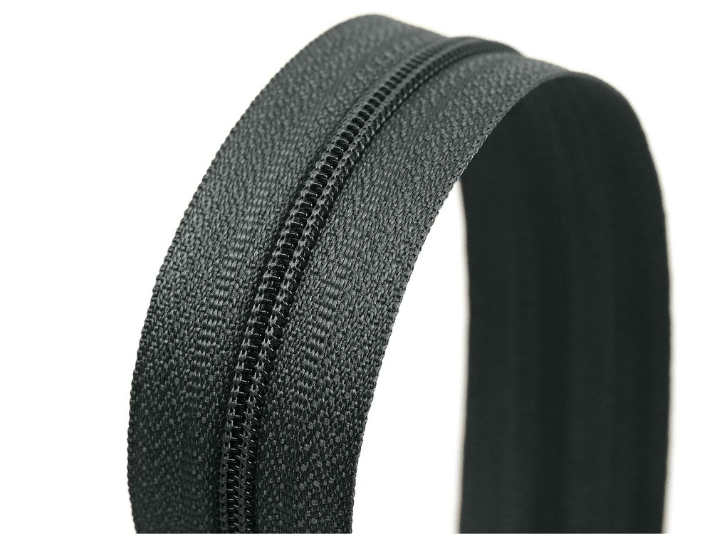 Молния рулонная витая (спираль) Т3 (3 мм) УСИЛЕННАЯ, НА БОБИНЕ, S-156 т.серый (цв.SBS) / кор. 1200 метров