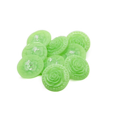 Пуговицы на ножке Розочки, 10 шт (19 зеленый неон)