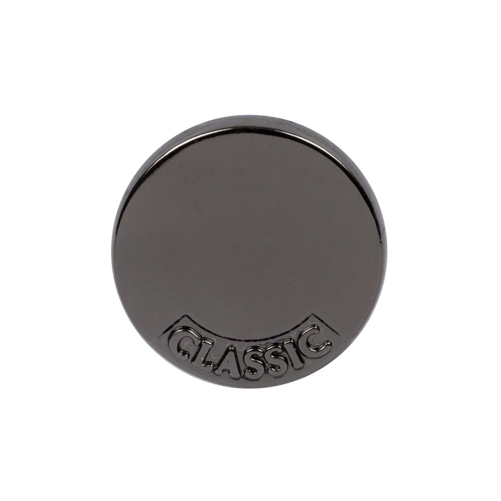 Кнопка Альфа (S-образная) ⌀15.0 мм, 36 шт, металл, нерж., 06 черн.никель, MIKRON JK 001