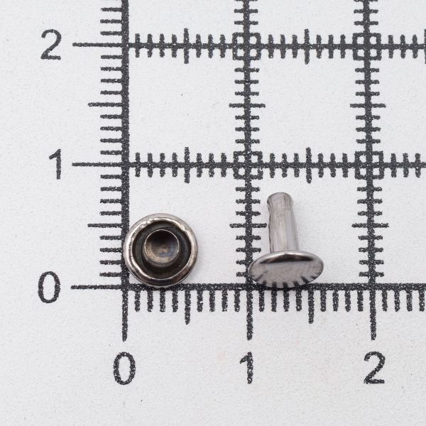 Хольнитены двухсторонние ⌀6 мм, h=6 мм, сталь, New Star №0, цв.чер.никель, ≈100 шт