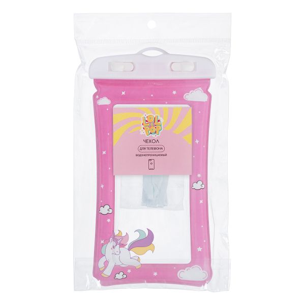 Чехол для телефона водонепроницаемый 22х11х2 см, №02 прозрачный/розовый, Lol&Pop LLP-305
