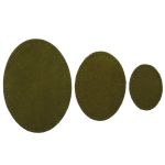 Набор заплаток пришивных из замши, овал 4х5,5см, 6х8,2см, 8х10,9см, с перфорацией, 3 шт (33 хаки), 59404