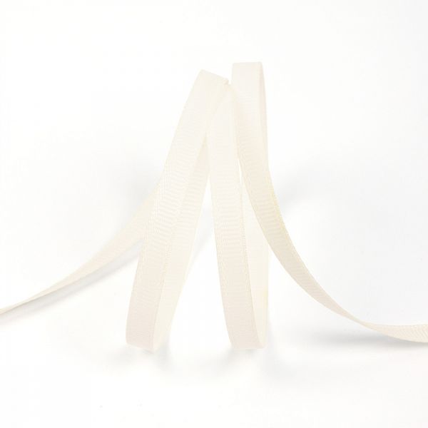 Лента репсовая (в рубчик) 6.0 мм, F102 молочный уп.27,4м