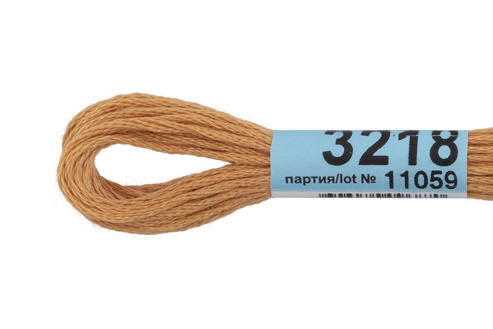 Мулине Gamma 100% хлопок, цв.3218 св.горчичный, 24 мотка по 8 метров