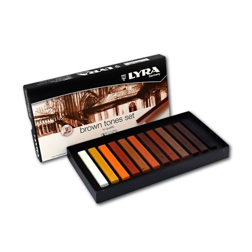 Пастель сухая BROWN TONES 12 шт, коричневый, Lyra L5641121