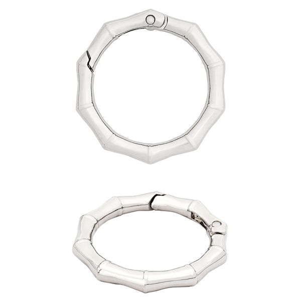 Карабин металл кольцо ⌀32 мм, декоративный, серебро (никель), MB_2231, 6 шт