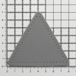 Заплатки пришивные из кожи, треугольник равносторонний 8см с перфорацией, 2 шт, 100% кожа, 07 серый, 9126