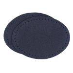 Заплатки пришивные из замши, овал 6х8,2см с перфорацией, 2 шт, 100% кожа, 22 темно-синий, 59114