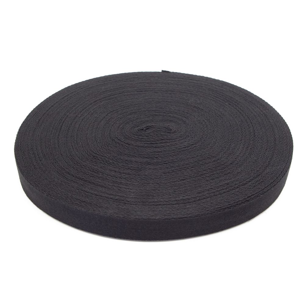 Тесьма (лента) киперная п/э+виск. 22 мм / 50 метров, 07-1019 (10 черный)