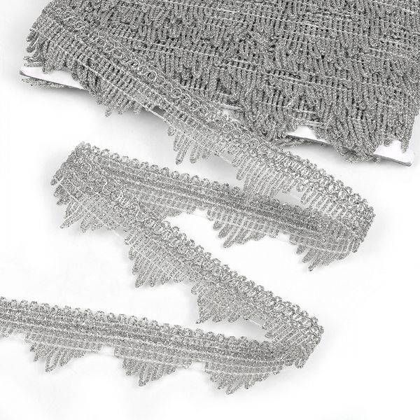 Тесьма отделочная 40 мм, 13-5061 цв.серебро уп.13.71м