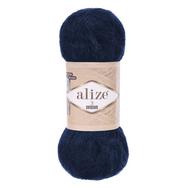 Пряжа Alize (Ализе) 3 Season / уп.5 мот. по 100 г, 500 м, 58 т.синий