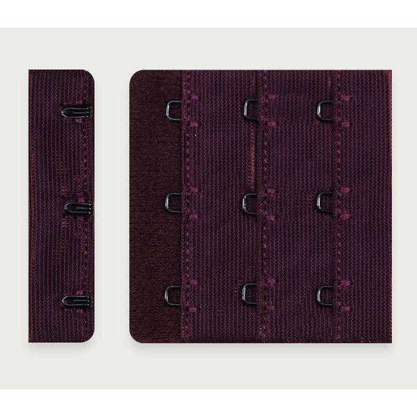 Застежки для бюстгальтера текстильные 3х3, 57 мм, 25 шт, 076 сливовое вино, Arta