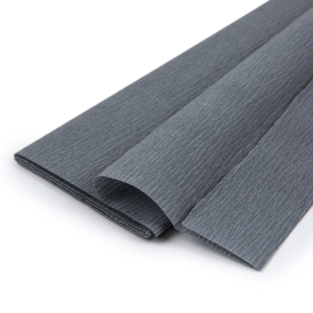 Крепированная бумага 20 г/м², 50 см / 2 метра, 5 шт, 703 т.серый, Blumentag REP-43