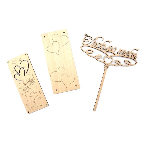 Заготовка для декорирования Набор Открытка+ топпер Люблю тебя, 2 шт в упак, Astra&Craft