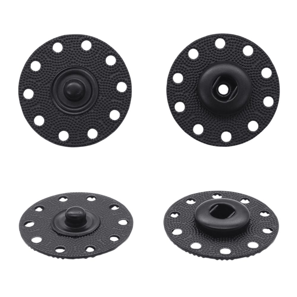 Кнопка пришивная металл ⌀25.0 мм, металл, Black, уп.10 шт