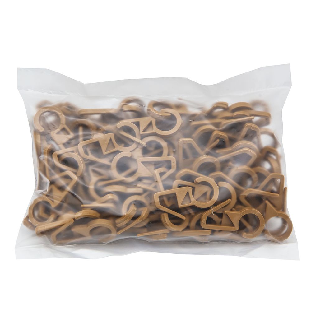 Крючки шторные для карниза 34 мм, цв.бежевый, 100 шт