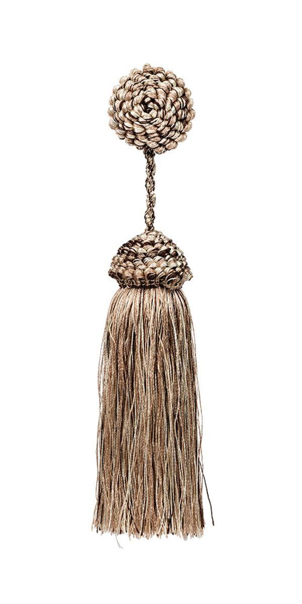 Кисти шторные 220.0 мм, 10 шт, розетка, 93122 бежевый/т.коричневый/молочный, Gamma КР-22