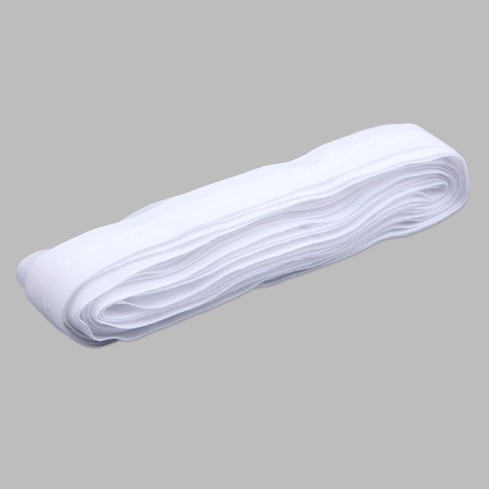 Лента (тесьма) шторная: сборка параллельная 25 мм / 10 метров, (1 ряд петель, 2 шнура), белый, (251)