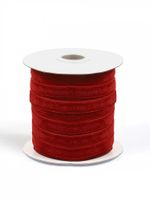 Лента бархатная (тесьма) 10 мм / 22.86±1 метра, TBY10VR42, нейлон, т.красный