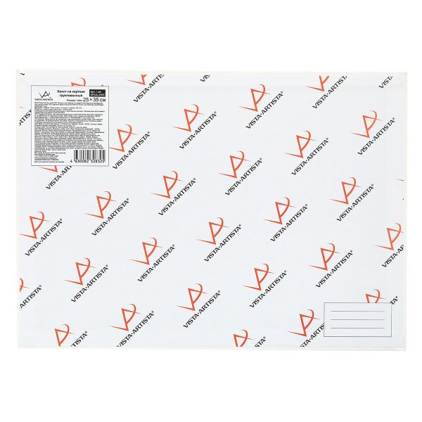 Холст грунтованный на картоне 25х35 см, 240 г/м², мелкозернистый, Vista-Artista CPCA-2535