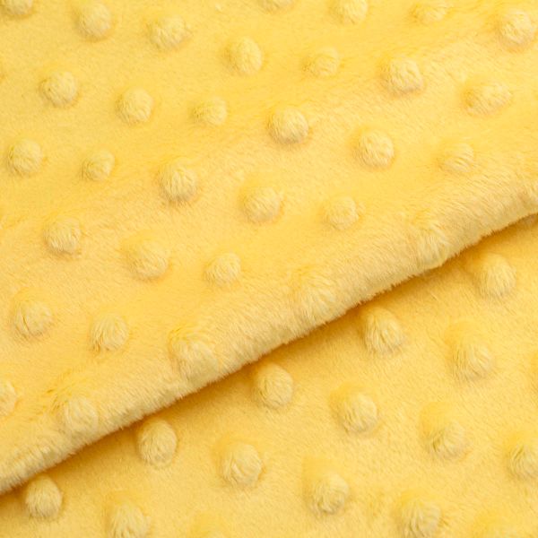 Плюш (ткань) Sovushka Minky dot 280 г/м², 45х50 см, ворс 2,5мм, желтый, 615622-4