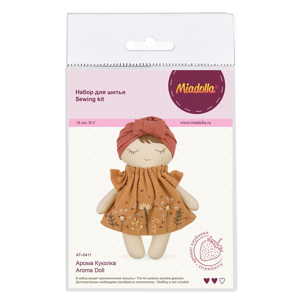 Набор для шитья игрушки Арома Куколка 16 см, Miadolla AT-0411