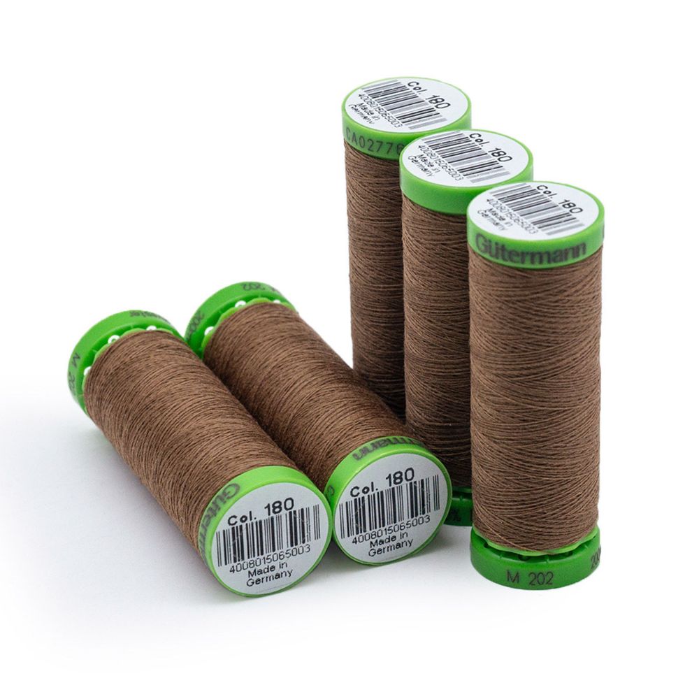 Нитки для тонких тканей Gutermann Extra Fine 150, 200м, 180 золотистая охра, 5 катушек