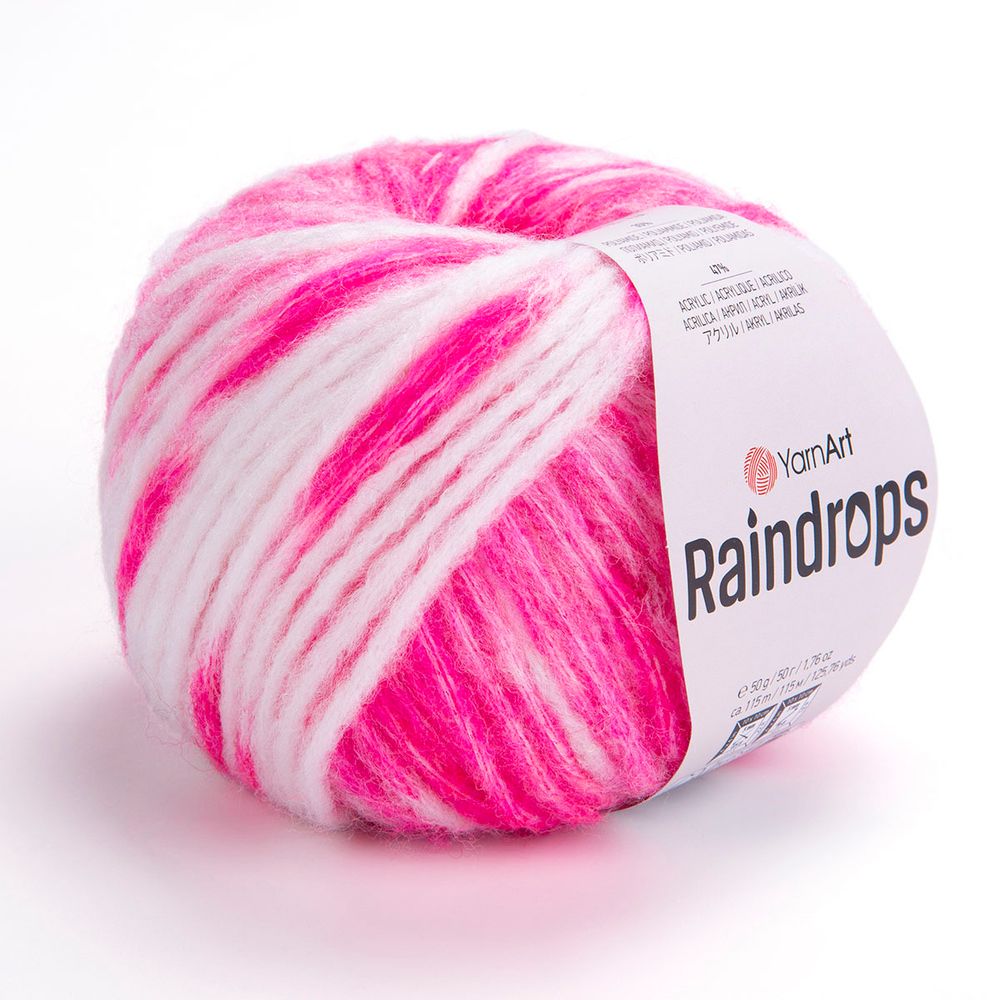 Пряжа YarnArt (ЯрнАрт) Raindrops / уп.10 мот. по 50 г, 115 м, 2915 ярко-розовый меланж