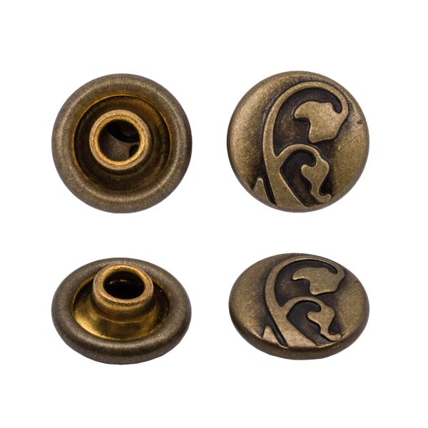 Хольнитены джинсовые ⌀8,5мм Цветок цв.металл (без гвоздя), латунь BIG, 69134, 100 шт