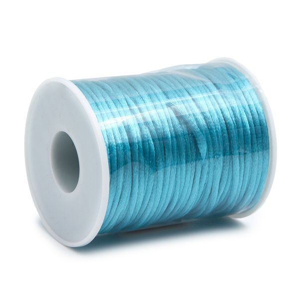 Шнур атласный корсетный ⌀2.0 мм / 45.7 метров, 17 голубой