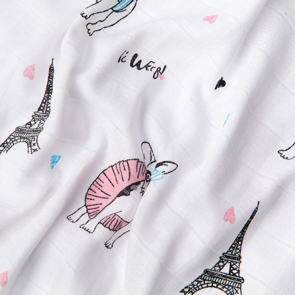 Муслин 105 г/м², 100х125 см, 08-мопсики, Peppy