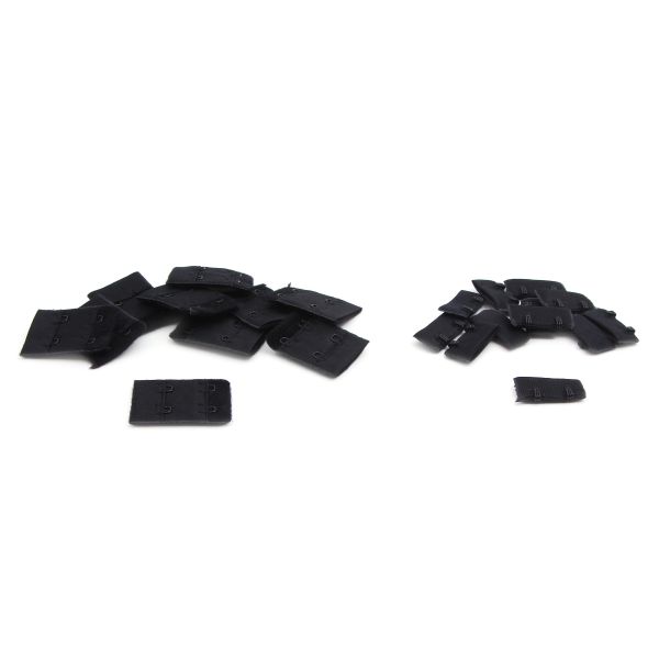 Застежки для бюстгальтера текстильные 2х2, 32 мм, черный, 2К/50, 10 шт, Arta