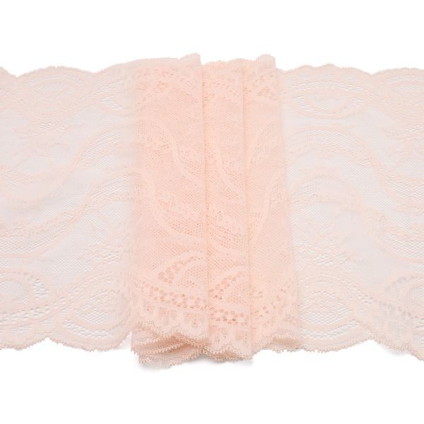 Кружево бельевое эластичное 245 мм / 10 м, телесный, 1261