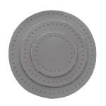 Набор заплаток пришивных из кожи, круг ⌀4см, 6см и 8см, с перфорацией, 3 шт, 100% кожа (07 серый), 9401