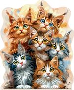 Пазл фигурный деревянный Любознательные котята 158 элементов, Фрея PZLF-011