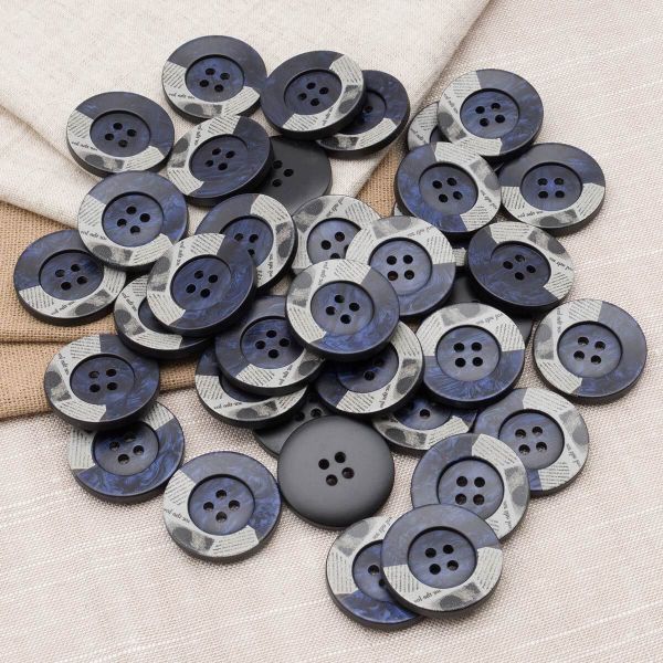 Пуговицы 4 прокола 44L=28 мм, пластик, col.D темно-синий, 36 шт, CN2818