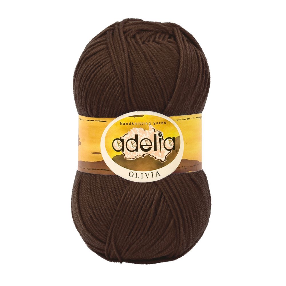 Пряжа Adelia Olivia / уп.5 мот. по 100г, 250м, 22 коричневый