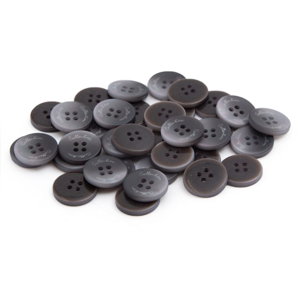 Пуговицы 4 прокола 24L (т.серый), 36 шт