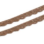 Кружево вязаное (тесьма) хлопковое 10 мм / 9.14 метров, C092 коричневый