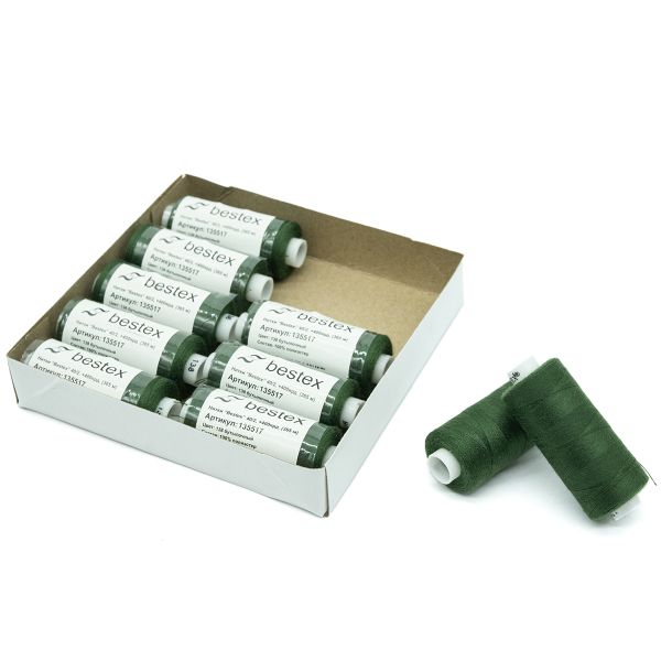 Нитки швейные бытовые Bestex 40/2, 365 м (400 ярд) / 10 кат., 138 бутылочный