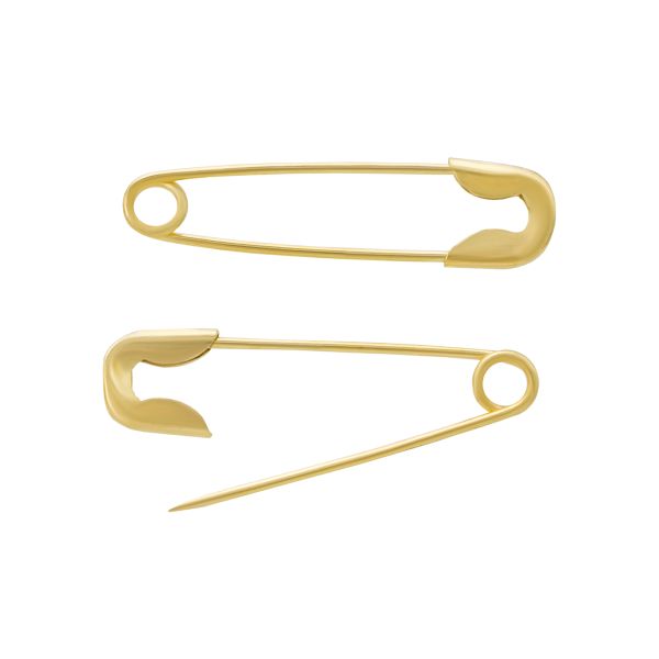 Булавки английские l=18 мм, в футляре, золото, 100 шт