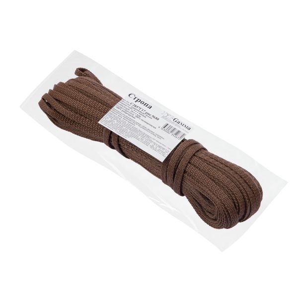 Стропа (ременная лента) 5 мм / 25 метров, толщ. 1.25 мм, [5.6 г/пог.м], 100% п/п, рис.9688, коричневый, Gamma С3857Г17