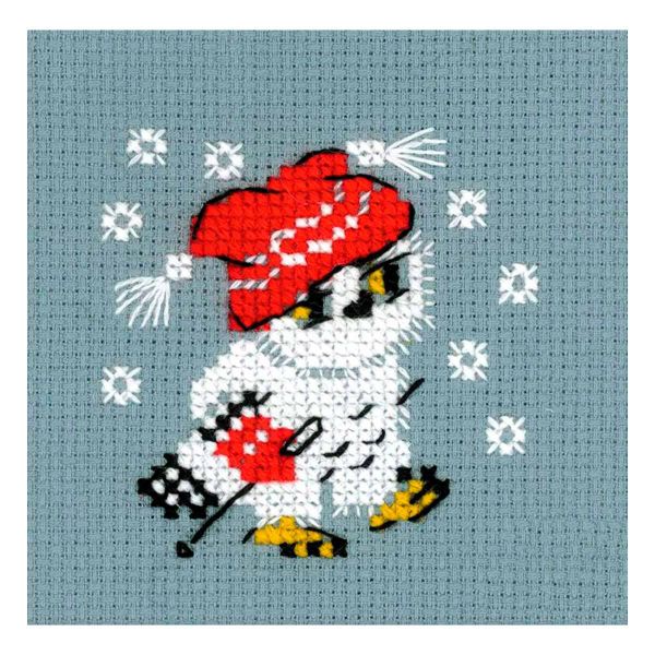 Набор для вышивания нитками Риолис, Снежок9х9см