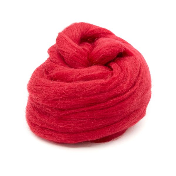 Шерсть для валяния Троицкая п/тонкая 1х100 г (до 29 мкр), 06 красный