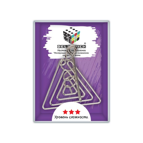 Головоломка металлическая, 1 шт, Лабиринт 6 элементов, Delfbrick DLM-39